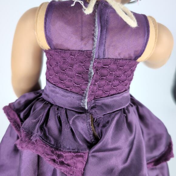 Unbranded Deep Purple Ankle Length Doll Formal Lined Dress for 18 inch Dolls GUC - Picture 7 of 12